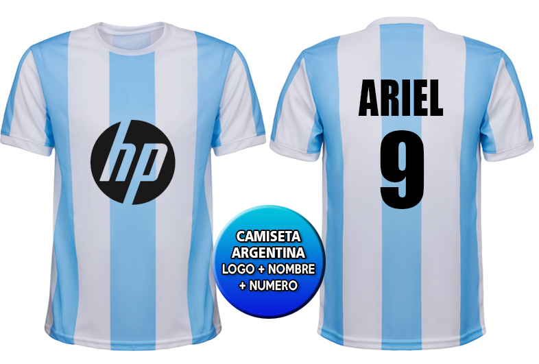 Camiseta Argentina Mundial con el logo de su empresa