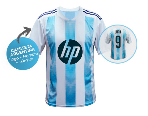 Camiseta Argentina Mundial con el logo de su empresa
