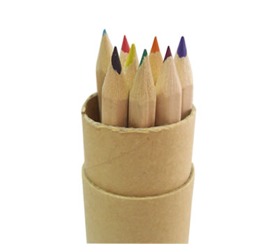 (Art. CLM27.004I) Cilindro con lapices de colores ecológico - Merchandising Ecologico